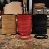 Suede leaher cord black brown red 3 mm wide