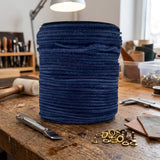 navy blue leather craft cord 3 mm round