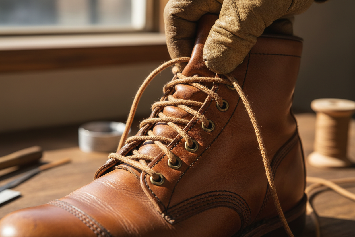 Shoelaces & Boot Laces Light  Brown waxed cotton 3 mm round show lace up in shoes