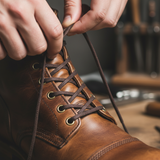 Shoelaces Dark Brown waxed cotton 3 mm round show lace up in boots
