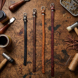 Leather straps 10 mm x 1 mm with Buckle sizes from 15 cm- 100 cm