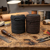 Black and Dark brown leather crafting cord 3 mm round