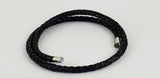 Double Leather Bracelet, Braided 5 mm