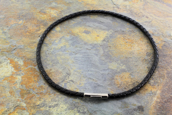 Black leather Necklace 5 mm diameter