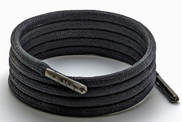 Black 4 mm wax cotton Shoelaces & Boot laces