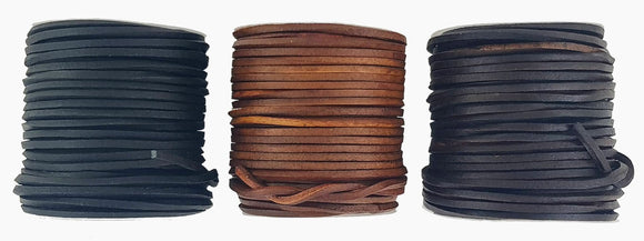 Black Brown & Dark Brown 3 mm square leather craft cord.