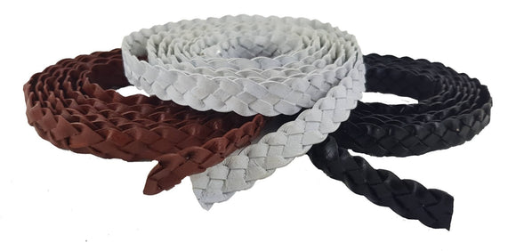 Black white & Brown braided leather strips