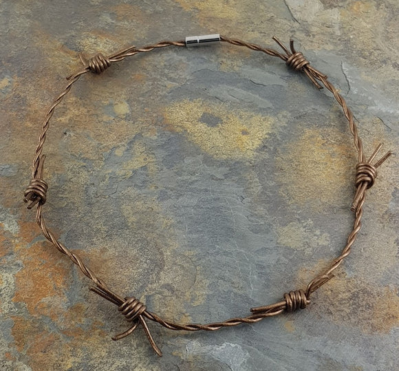 Bronze Barbed Wire Necklace