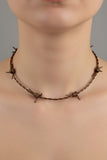 Bronze fake Barbed Wire Necklace