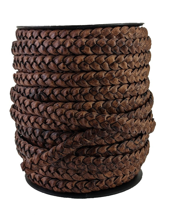 Braide flat leather cord 10 mm wide x 2 mm thick.