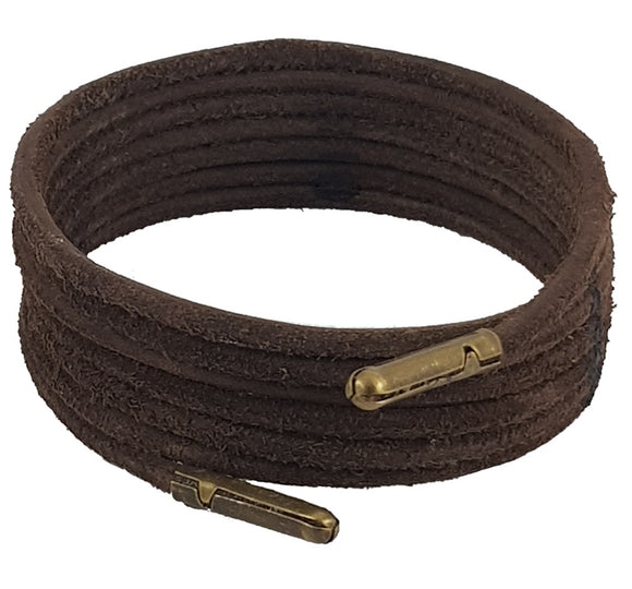 Shoe and Boot Laces Brown 3 mm Round Leather sizes from 45 cm - 200 cm