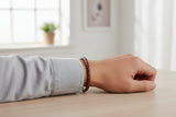 Brown Leather Bracelet 5 mm round diameter