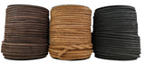 Black & Browns Leather cord 4 mm round with rough finish