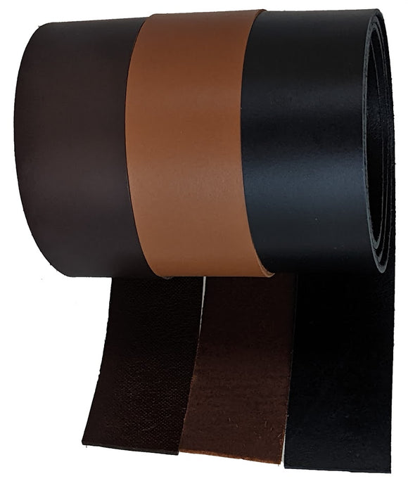 40 mm wide Leather strips Dark Brown Brown & Black