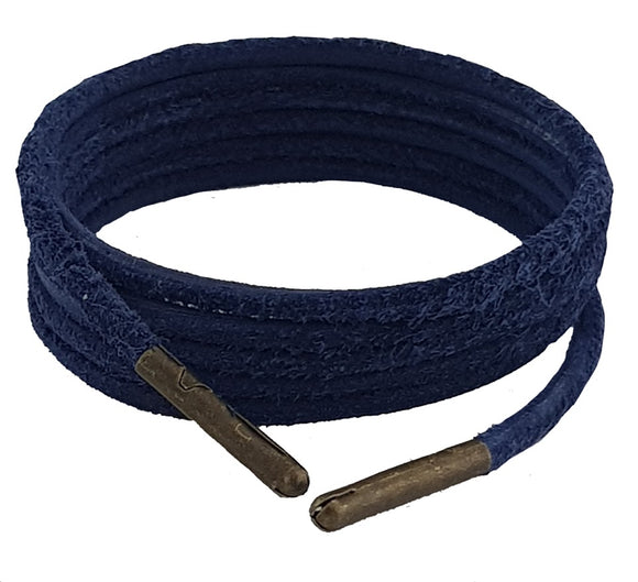 Shoe and Boot Laces Navy Blue 3 mm Round Leather sizes from 45 cm - 200 cm