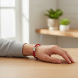 Red Leather Bracelet 4 mm round