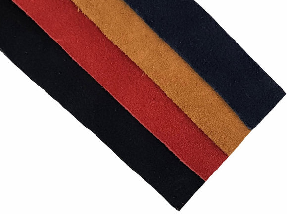 Suede leather strips 25 mm wide x 64 cm long