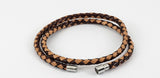 Double or Single Rap Leather Bracelet Tan & Brown 5 mm Diameter