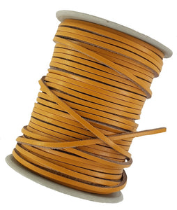 Tan brown 3 mm leather square leather cord.