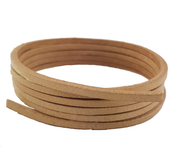 Light brown/Beige Leather laces 3 mm square