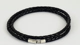 Double Leather Bracelet  Black