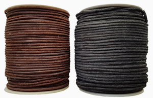 Black or Brown 4 mm Round Leather Cord wire